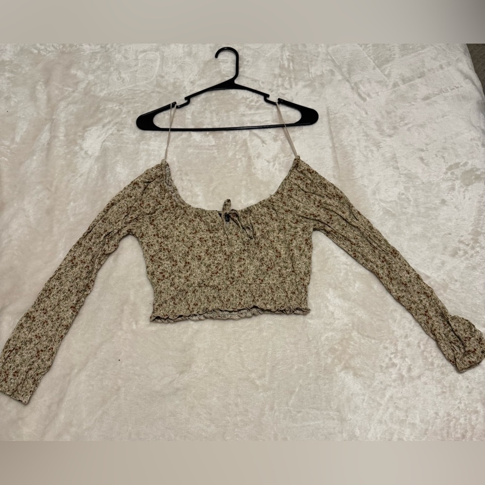 Ambiance Beige Floral Crop Top